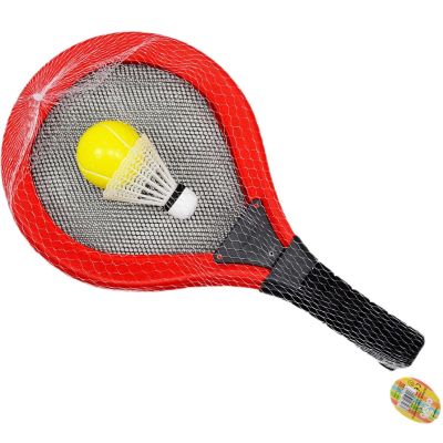 6. SET OF 2 RACKETS, SHUTTLE, BALL FOR TENNIS AND BADMINTON ENERO TOYS