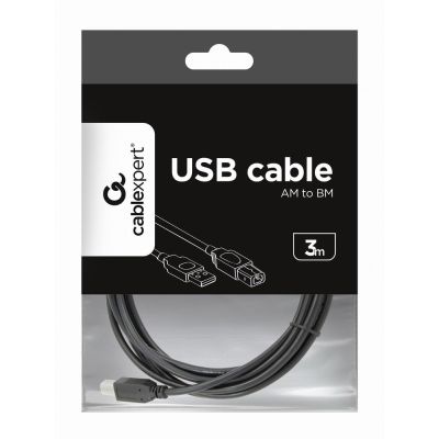 3. GEMBIRD CCP-USB2-AMBM-10 cable (USB 2.0 type AM - USB 2.0 type BM; 3m; black)