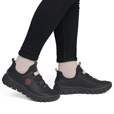 6. Rieker 57550-00 comfortable slip-on women's shoes in black