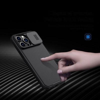 10. Nillkin CamShield Pro Case iPhone 14 Pro Max Armored Cover Camera Protector Blue