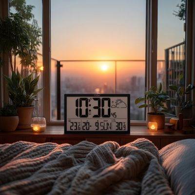 27. GREENBLUE LCD WALL CLOCK EXTRA LARGE, TEMPERATURE, DATE GB218