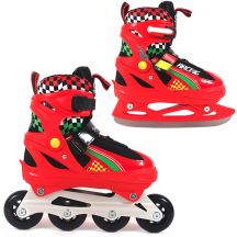 Roller skates with replaceable skid ROL188 adjustable red-black