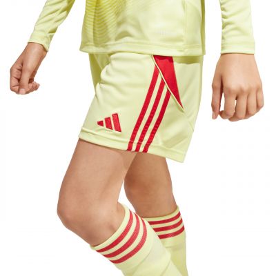 5. adidas Tiro 24 kids' shorts yellow and red JC6206