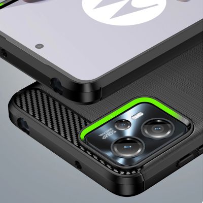 6. Carbon Case for Motorola Moto G13 flexible silicone carbon cover black