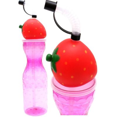 SPORTS BOTTLE WITH STRAW 500ML PINK EXCELLENT HOUSEWARE