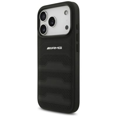 2. Mercedes AMG Leather Debossed Lines Logo case for iPhone 18 Pro / 17 Pro - black