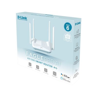 4. D-Link EAGLE PRO AI AX1500 Smart Router Wireless Router Gigabit Ethernet Dual-band (2.4 GHz/5 GHz) White