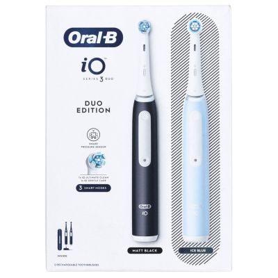 16. Braun Oral-B iO 3 Electric Toothbrush DUO BLACK & BLUE Set