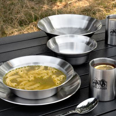 6. OFFLANDER STAINLESS STEEL CAMPING COOKWARE SET