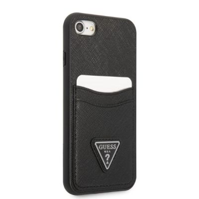 4. Guess GUHCI8PSATPK iPhone 7/8 SE 2020 / SE 2022 hardcase black/black hardcase Saffiano Triangle Logo Cardslot