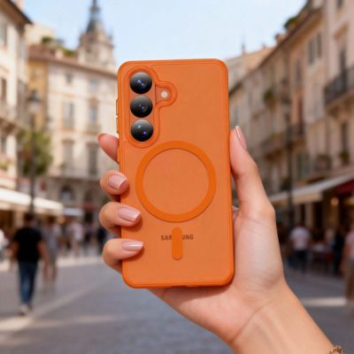 8. Tech-Protect Magmat MagSafe Case for Samsung Galaxy S26 - Orange Matte