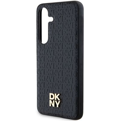 6. DKNY Leather Pattern Metal Logo MagSafe case for Samsung Galaxy S24 - black