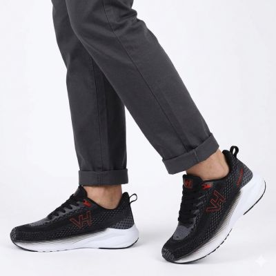 5. Vanhorn YW27308BK2 men's lightweight black sports shoes