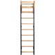 9. GYMNASTIC WOODEN AND METAL WALL BAR WITH 6 HANDLES WITH A WOODEN BAR BENCHK 711B