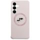3. Karl Lagerfeld Silicone Karl & Choupette Heads MagSafe Case for Samsung Galaxy S25 FE - Pink
