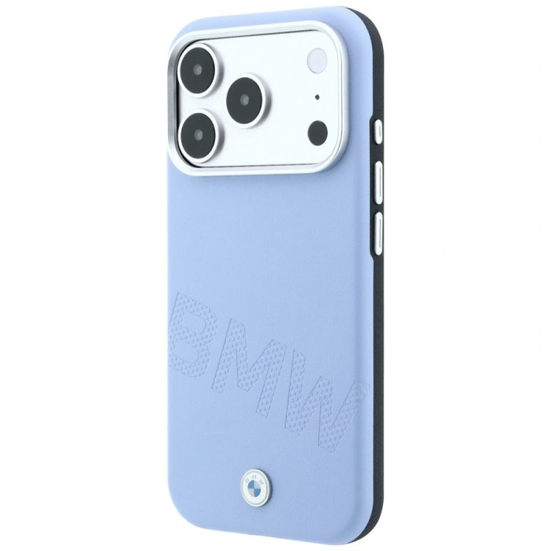 2. BMW Sign Inclined Deboss Letters MagSafe Case for iPhone 17 Pro / 18 Pro - Blue