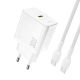 Dudao A27PCEU PD 30W GaN USB-C Wall Charger with USB-C Cable - White
