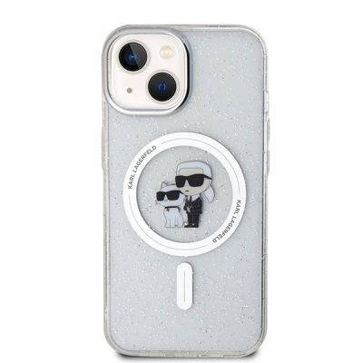 3. Karl Lagerfeld Karl&Choupette Glitter MagSafe case for iPhone 15 Plus - transparent