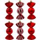 SAFE PLASTIC BALL MATRIX CANDY 6 PCS MICA RED