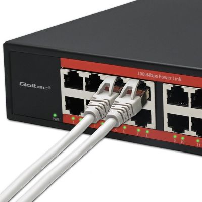 3. Qoltec Network Switch SWITCH Gigabit Ethernet | 16x RJ45 | 2x SFP | 1000 Mb/s