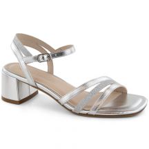 Sergio Leone W SK434A silver patent high-heeled sandals