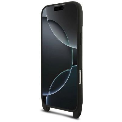 6. Karl Lagerfeld Saffiano Karl&Choupette Metal Pin CBDY Strap Case for iPhone 18 Pro Max / 17 Pro Max - Black