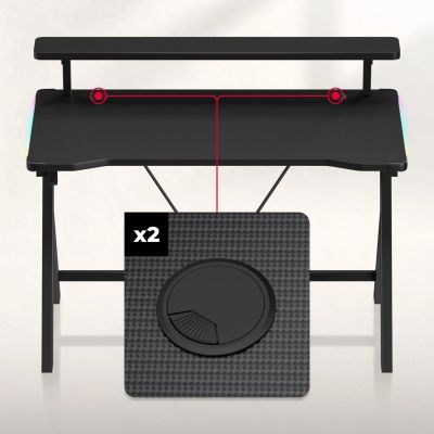 8. Huzaro Hero 1.9 RGB Black Desk