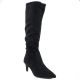 Sergio Leone KZ-28 Black Suede Insulated Low Heel Boots