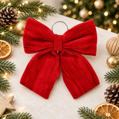 6. RED DECORATIVE BOW 32x40x3CM MICA
