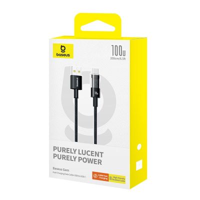 5. Baseus Gem USB-USB C Cable 100W 2m (Black)