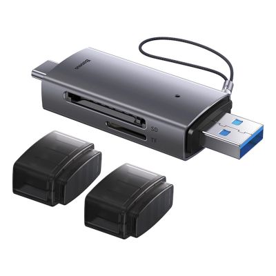 5. Baseus Lite Series USB-A/USB-C 3.0 SD/TF Card Reader - Gray