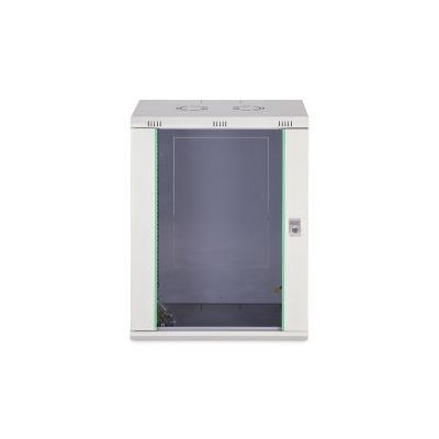 41. Digitus DYNAmic 19" 16U wall-mounted network cabinet 600x450, glass door, gray, undivided, assembled, 60kg