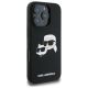 4. Karl Lagerfeld Silicone Case Heads Print MagSafe for iPhone 16 Pro - Black