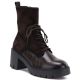 Women's Heeled Platform Ankle Boots in Chocolate Brown Vinceza 58665