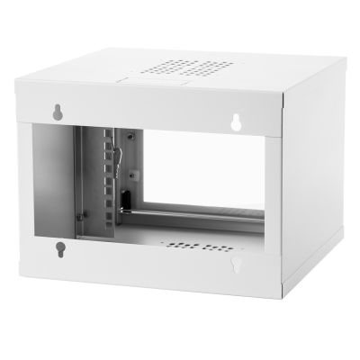 2. Wall-mounted cabinet 19'' 4U 568x400 glass door RAL7035
