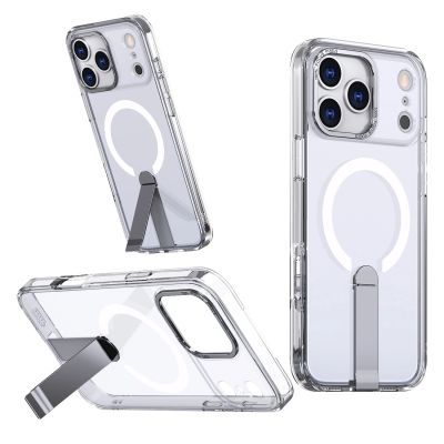 3. Hybrid Armor X Case for Samsung Galaxy S25 FE with Stand Compatible with MagSafe - Transparent