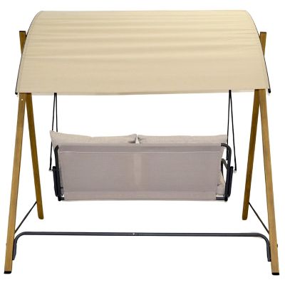 6. 2-PERSON GARDEN AND BALCONY SWING 194x136x173CM SAND