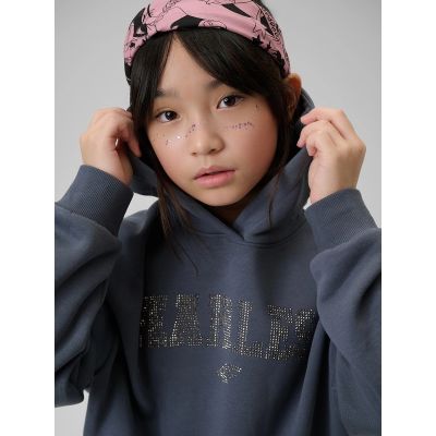 5. Girls' loose sweatshirt with hood 4F 4FJRSS26TSWSF2627-22S