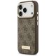 2. Guess 4G Logo Plate MagSafe Case for iPhone 18 Pro / 17 Pro – Brown