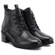 9. Women's leather lace-up high-heeled ankle boots, black, Vinceza EN27-133107