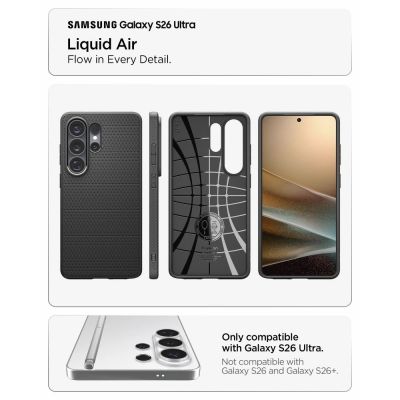 6. Spigen Liquid Air Case for Samsung Galaxy S26 Ultra - Black