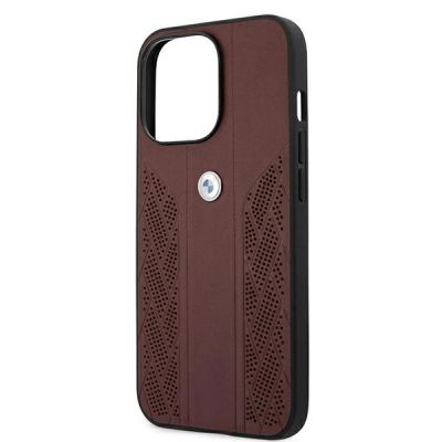 6. BMW Leather Curve Perforate Case for iPhone 13 Pro / iPhone 13 - Red