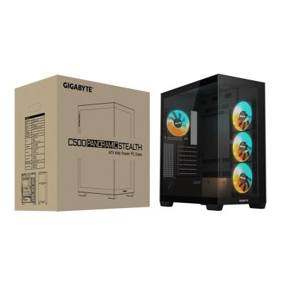 8. GIGABYTE C500 PANORAMIC STEALTH Midi Tower Black