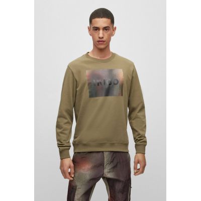 2. Hugo Boss men's cotton jersey sweatshirt with print, green (50488906-345)