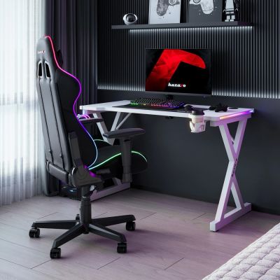 7. Huzaro Hero 2.3 RGB White Desk