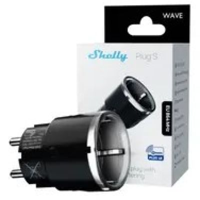 9. Shelly Wave Plug S LR Smart Z-Wave Socket, Black