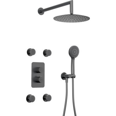Concealed shower set with thermostatic BOX - with shower head