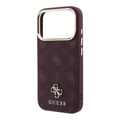 6. Guess Peony 4G Small Logo MagSafe Case for iPhone 17 Pro / 18 Pro - Burgundy