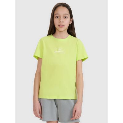 Girls' regular printed T-shirt 4F 4FJWSS25TTSHF1871-45S
