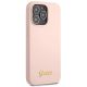 4. Guess GUHCP13XLSLMGLP iPhone 13 Pro Max 6.7" light pink/light pink hardcase Silicone Script Gold Logo